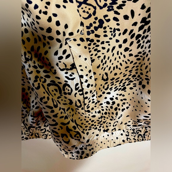 Allyson Whitmore Fall Woman Windbreaker Brown Leopard Print Jacket golf 2X - Picture 13 of 15